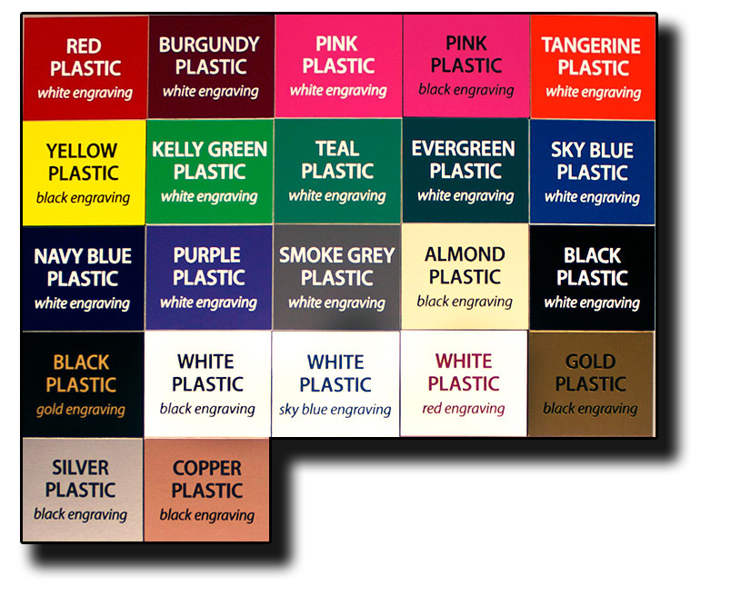 Plastic Engraving Colours